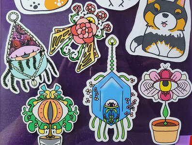 SPLAT'S Twisted Garden Stickers ::1 for $2.00:: Set for 8