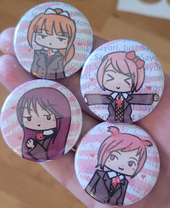 Doki Doki Literature Pins ::1 for $2.00:: Set for $6.00
